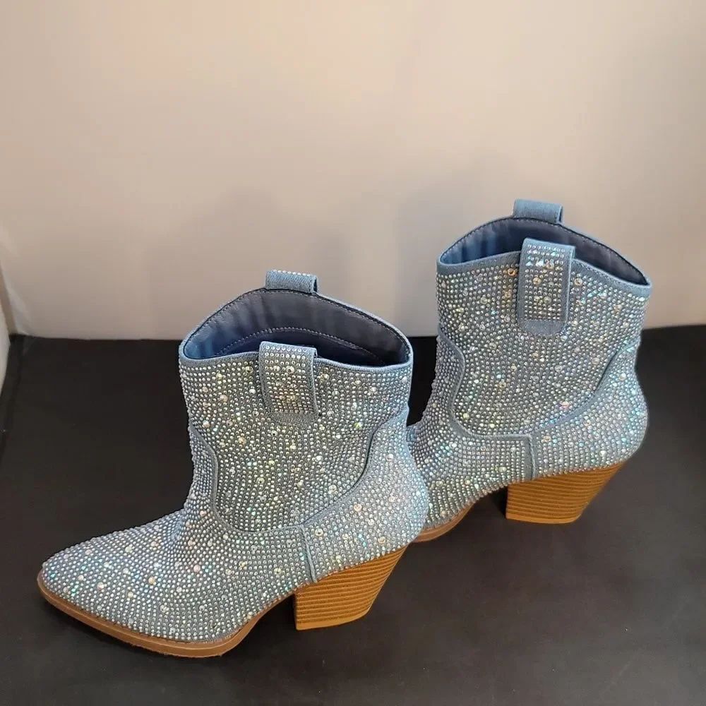 BRAND NEW FOREVER RIVER RHINESTONE WESTERN BOOTIES - Picture 5 of 15